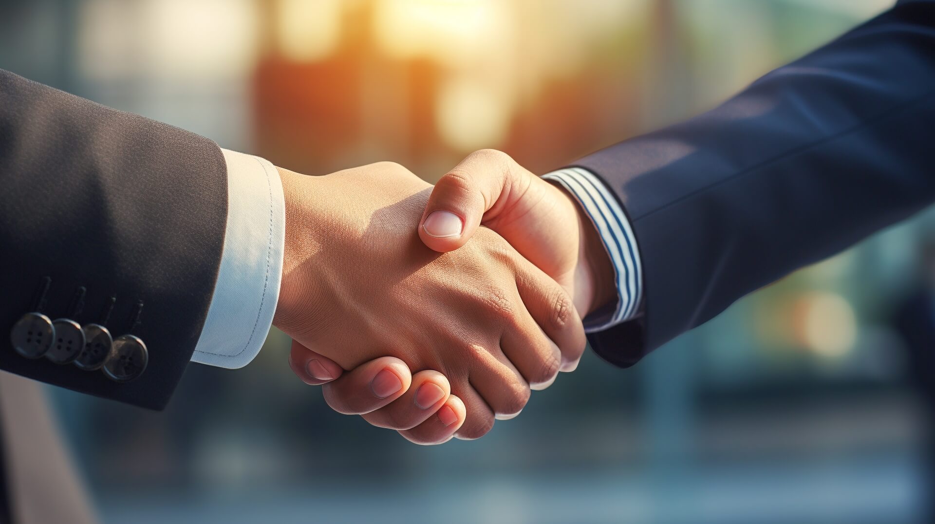 ビジネスマンが握手している様子